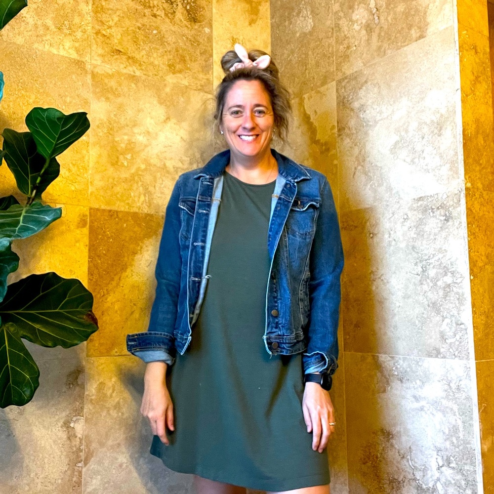 Gap army green shift dress